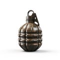 Hand grenade isolated on white created with Generative AI. Little military weapon.