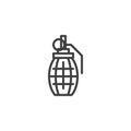 Hand grenade line icon