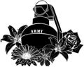 black silhouette of Hand grenade vector illustration. Military or army concept for labels or emblems templates Royalty Free Stock Photo