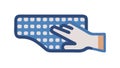 Hand on Grid Keyboard, Precise Input, vector design Generative AI Royalty Free Stock Photo