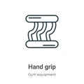 Hand grip outline vector icon. Thin line black hand grip icon, flat vector simple element illustration from editable gym equipment Royalty Free Stock Photo