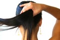 Hand grip and ponytail Royalty Free Stock Photo