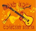 Hand guitar vector art Royalty Free Stock Photo