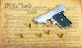 Hand gun on Constitution Royalty Free Stock Photo