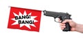 Hand gun prank Royalty Free Stock Photo