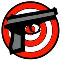 Hand gun with target Royalty Free Stock Photo