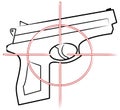 Hand gun with target