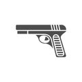 Hand gun, vector flat paintball or airsoft icon Royalty Free Stock Photo