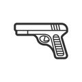 Hand gun, vector flat paintball or airsoft icon Royalty Free Stock Photo