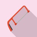 Hand hacksaw icon, flat style