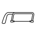 Hand hacksaw icon, outline style