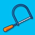 Hand hacksaw isolated cartoon vector illustration in flat style