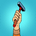Hand with hammer vector illustration Royalty Free Stock Photo