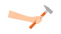 Hand with hammer. Construction and repair, vector illustration Royalty Free Stock Photo