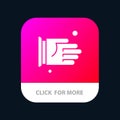 Hand, Handshake, Agreement, Office Mobile App Button. Android and IOS Glyph Version Royalty Free Stock Photo