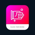 Hand, Handshake, Agreement, Office Mobile App Button. Android and IOS Line Version