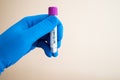 Test tube with swab for coroanavirus COVID-19 test Royalty Free Stock Photo