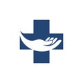 Hand Healthcare Medical Logo Vector Design Royalty Free Stock Photo