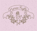 Hand with heart human rights drawns Royalty Free Stock Photo