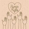 Hand with heart human rights drawns Royalty Free Stock Photo