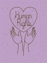 Hand with heart human rights drawns Royalty Free Stock Photo