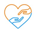 Hand with heart icon Royalty Free Stock Photo