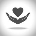 Hand and Heart Icon