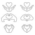 Hand and Heart Icons