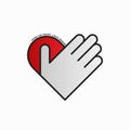 Hand on heart logo design Royalty Free Stock Photo