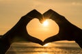 Hand Heart Sunrise Sunset Royalty Free Stock Photo