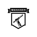 Hand held broken sword warrior logo Royalty Free Stock Photo