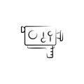 hand-held camera outine logo style icon. Element of photo icon for mobile concept and web apps. Outline hand-held camera icon can