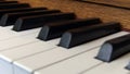 Hand-held Flyby Over Upright Piano Keyboard