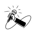 Hand held microphone illustration