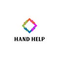 Hand help logo design vector