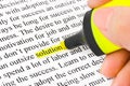 Hand with highlighter and word solution Royalty Free Stock Photo