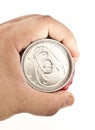 hand hold aluminum can Royalty Free Stock Photo