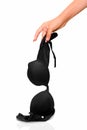 Hand hold black bra Royalty Free Stock Photo