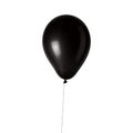 Hand hold blank black balloon mock up isolated. Balloon with black ribbon art design mockup holding in hand. Dark balon