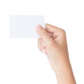 Hand hold blank card isolated with clipping path Royalty Free Stock Photo