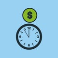 Hand hold clock money time Royalty Free Stock Photo