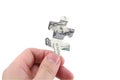 Hand hold dollar puzzle Royalty Free Stock Photo