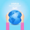 Hand Hold Earth Day Global Ecological World Protection Holiday Concept Royalty Free Stock Photo