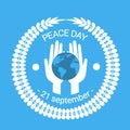 Hand Hold Earth Globe World International Peace Holiday Poster Royalty Free Stock Photo