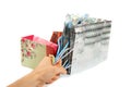 Hand hold four gift bags Royalty Free Stock Photo