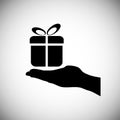 Hand hold gift icon,