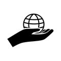 Hand hold globe icon Royalty Free Stock Photo