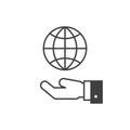 Hand hold globe icon Royalty Free Stock Photo