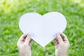 Hand hold heart paper Royalty Free Stock Photo