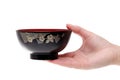 Hand hold japanese soup bowl